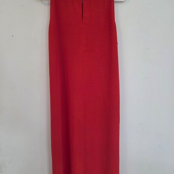 NWT Eileen Fisher M Red Maxi dress sleeveless slit summer wedding quest luxury - Picture 12 of 12